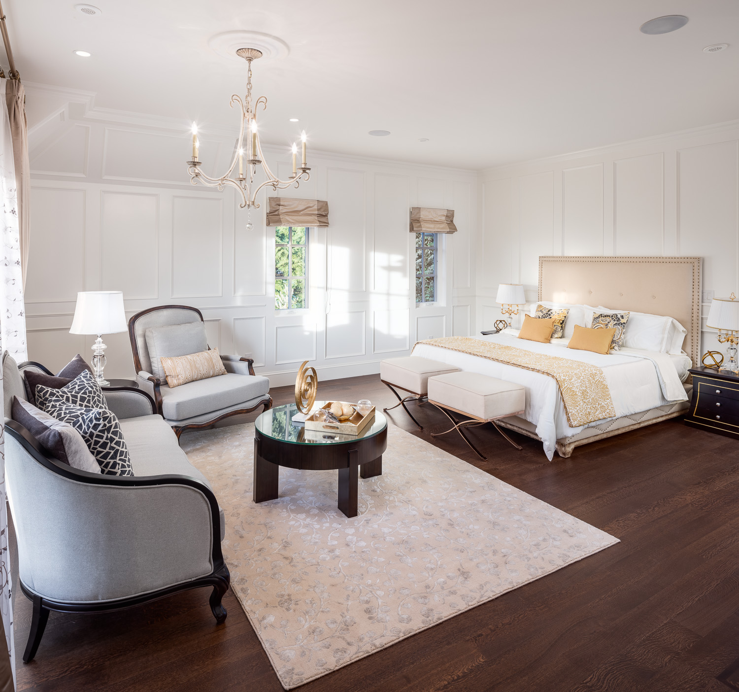 Warm luxury bedroom interior