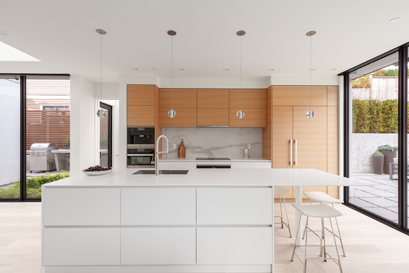 Printed marketing packet on a wood surface